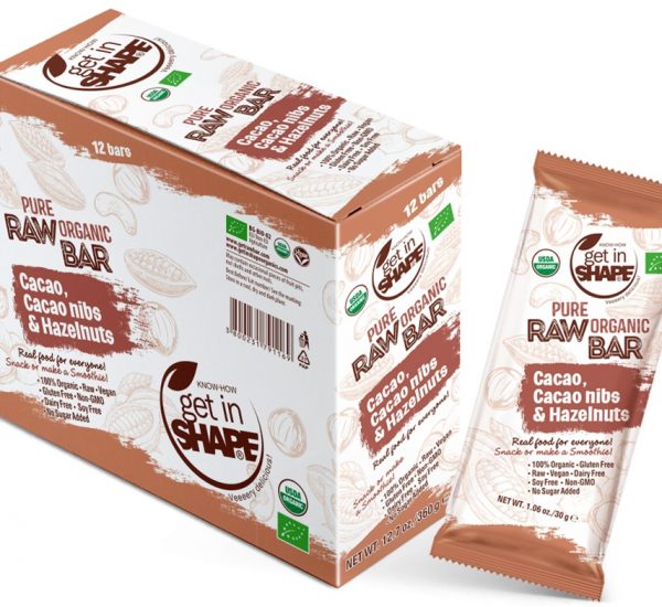 Pure Organic Raw Bar Cаcаo, Cаcаo nibs & Hazelnuts 1.06oz./30g