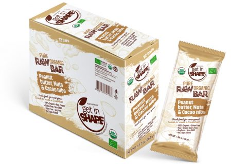 Pure Organic Raw Bar Peanut Butter, Nuts & Cаcаo Nibs  1.06oz./30g