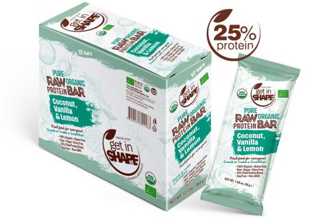 Pure Organic Raw Protein Bar Coconut, Vanilla & Lemon 1.06oz./30g